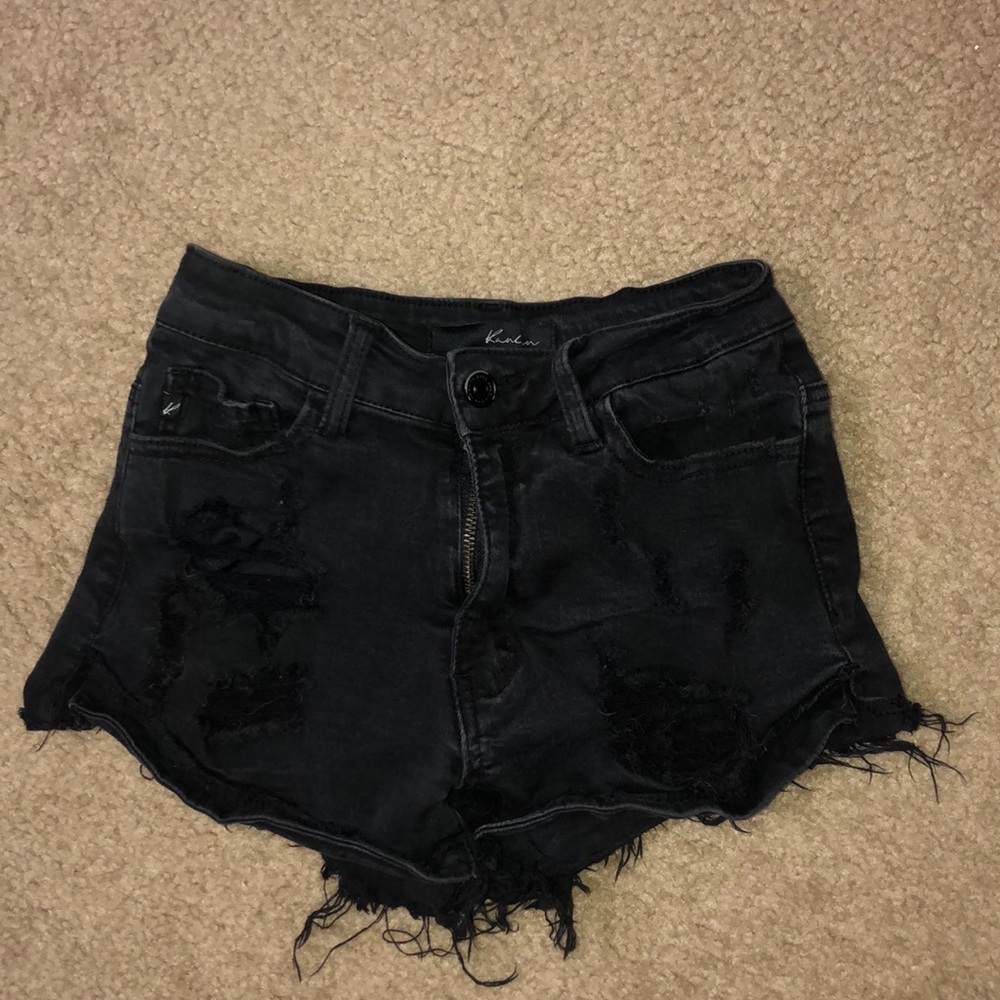 Black jean shorts